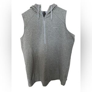 NIKE DRI-FIT Woman’s Gray 1/4 Zip Sleeveless Hoodie XL